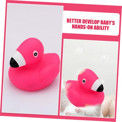 Gogogmee 24 Stück Teiliges Flamingo Badewannenspielzeug für Schwimmende Sichere Vinyl badetier Figuren mit Quietscher Handgerechte Kreativität und Hand Auge koordination von Gogogmee