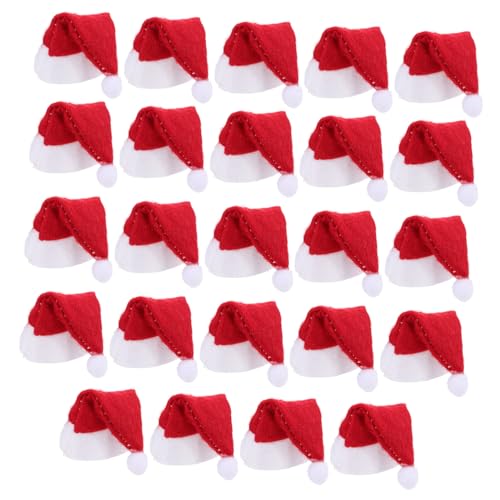 Gogogmee 24 Stück Teiliges Mini Weihnachtsmützen für und Süßigkeiten Kleine Rote Nikolaus Hüte mit Weihnachtsdesign Wiederverwendbare Partydeko für Weihnachtsfeiern und Bastelprojekte von Gogogmee