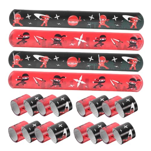 Gogogmee 24 Stück Teiliges Ninja Slap Armband für Elastische Leichte Schnapparmbänder mit Ninja Motiv Flexible Party Mitgebsel Kreative Spielzeugarmbänder für Jungen und Mädchen Gogogmee 24 Stück Teiliges Ninja Slap Armband für Elastische Leichte Schnapparmbänder mit Ninja Motiv Flexible Party Mitgebsel Kreative Spielzeugarmbänder für Jungen und Mädchen von Gogogmee