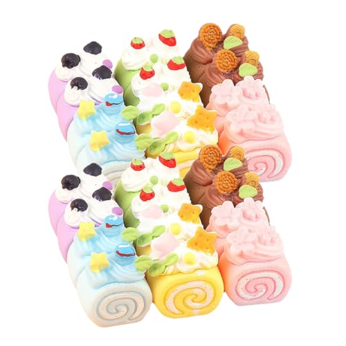 Gogogmee 24Stücke Miniatur Rollenkuchen Realistische Dessertmodelle für Puppenhaus Dekoration Kreative Miniatur Küchenzubehör Buntes für Mini Hausgestaltung Gogogmee 24Stücke Miniatur Rollenkuchen Realistische Dessertmodelle für Puppenhaus Dekoration Kreative Miniatur Küchenzubehör Buntes für Mini Hausgestaltung von Gogogmee