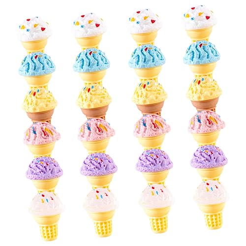 Gogogmee 24Stücke Teiliges Eiscreme Modelle aus Harz für Spielküchen DIY Zubehör und Szenen Dekoration für Mini Häuser und Kreative Spielideen von Gogogmee