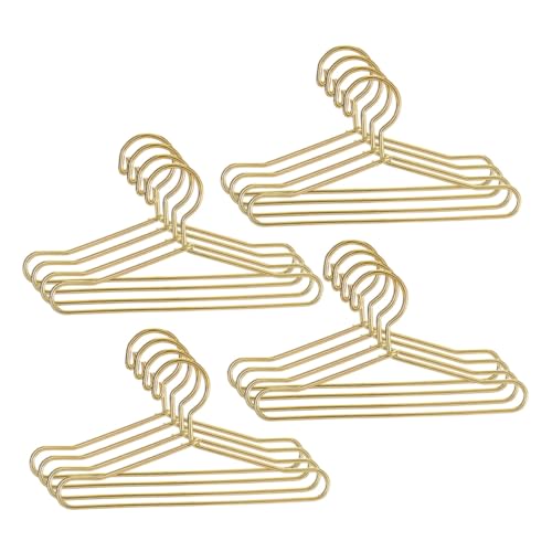 Gogogmee 25 Stück Teiliges Mini Kleiderbügel aus Metall Feingliedrig Goldfarbene Puppenkleiderbügel für Puppenschränke Vielseitig Einsetzbar als Zierliche Aufhänger für Puppenhaus und von Gogogmee