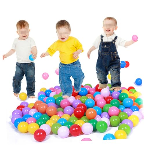 Gogogmee 25Stücke Kunststoff Ozeanbälle für Spielzelt für Kindergeburtstage Poolspielzeug Leuchtende Farben für Entwicklung Gogogmee 25Stücke Kunststoff Ozeanbälle für Spielzelt für Kindergeburtstage Poolspielzeug Leuchtende Farben für Entwicklung von Gogogmee