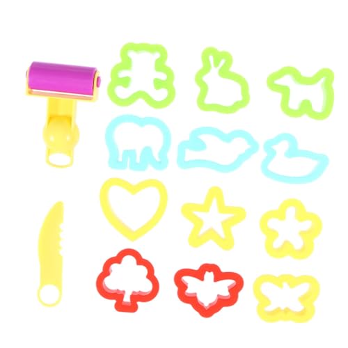 Gogogmee 28 Stück Teiliges Kunststoff formenset für Knetmasse mit Bunten Modellierwerkzeugen DIY knete Zubehör für Kreativen Zuhause Klassenzimmer Vielseitiges Plastilin Formen von Gogogmee