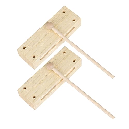 Gogogmee 2Sätze Holz Rhythmus Musikblock mit Schlägel Doppeltöniger für Musikunterricht und Kreative Rhythmusgestaltung von Gogogmee