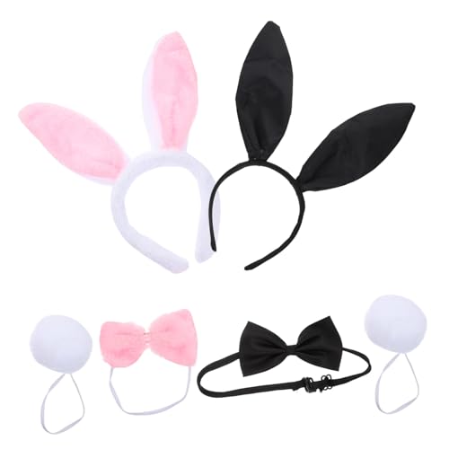 Gogogmee 2Sätze Kaninchenohren Haarreif Set mit Plüschschwanz Teiliges Kostümzubehör für Karneval und Cosplay für Erwachsene und Schwarz für Kostümpartys Gogogmee 2Sätze Kaninchenohren Haarreif Set mit Plüschschwanz Teiliges Kostümzubehör für Karneval und Cosplay für Erwachsene und Schwarz für Kostümpartys von Gogogmee