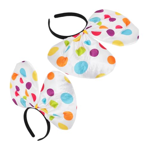 Gogogmee 2Stücke Clown Haarband mit Bunten und Schleife Kopfschmuck für Halloween Kostümparty und Fasching Damen Zubehör für Unvergessliche Outfits von Gogogmee
