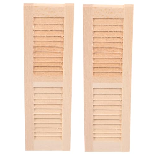 Gogogmee 2Stücke Dekorative Fensterläden aus Holz Puppenhaus Zubehör für Miniatur Dekoration für DIY Projekte und Puppenladenmodelle Vielseitig Einsetzbar und Leicht von Gogogmee