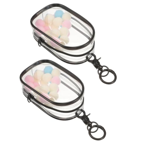 Gogogmee 2Stücke Durchsichtige Mini Puppen Aufbewahrungstaschen mit Schlüsselanhänger Tragbare Vitrine mit Reißverschluss Staubdichtes Design für Figuren und Plüschtiere von Gogogmee
