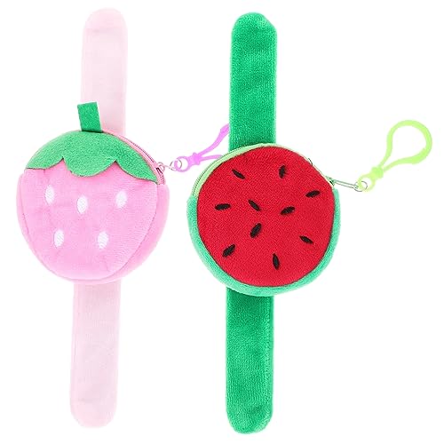 Gogogmee 2Stücke Frucht Slap Armbänder Erdbeere Wassermelone Partygeschenke für Süßes Slap Armband für Geburtstagsfeiern und Festivals von Gogogmee
