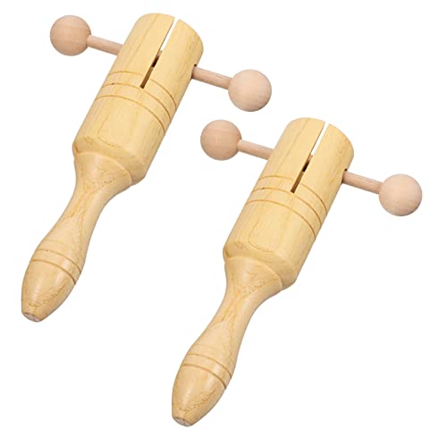Gogogmee 2Stücke Handspiel Holzrasseln Kreatives Musikspielzeug für Percussion Instrument zum Lernen und Sicher und Einfach zu Handhaben Gogogmee 2Stücke Handspiel Holzrasseln Kreatives Musikspielzeug für Percussion Instrument zum Lernen und Sicher und Einfach zu Handhaben von Gogogmee