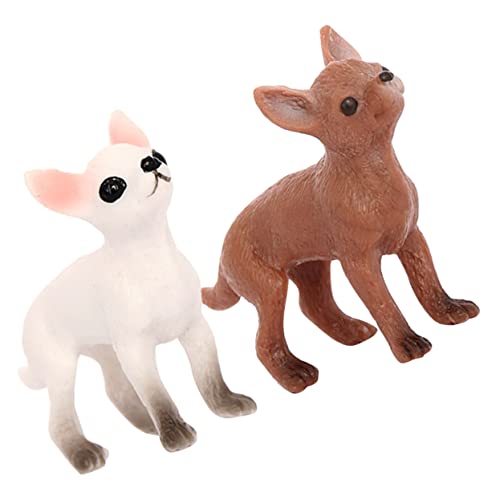 Gogogmee 2Stücke Miniatur Hund Figur Realistische Chihuahua Modelle Tischdeko für Kreative und Naturerforschung von Gogogmee