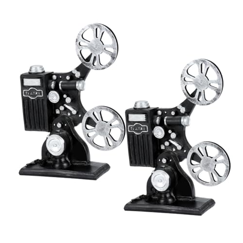 Gogogmee 2pcs Projektormodell Retro Movie Projektor Figur Ideal Für Heim- Und Bürodekor Klassisches Altmodisches Design Sammlerstück Schwarz von Gogogmee