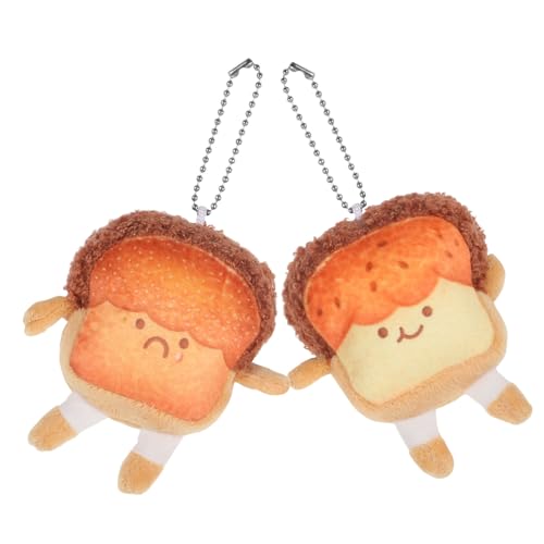 Gogogmee 2st Toastpuppendekoration Toast-Auto-hängedekoration Auto-hängedekorationen Toast-hängeornament Süßer Toast-anhänger Bezaubernder Taschenanhänger Mini-toastpuppe Pp Baumwolle von Gogogmee