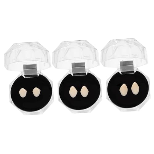 Gogogmee 3 Paare Vampirzähne Realistische Spitze Fangzähne für Halloween Cosplay Kostüm Party Zubehör Unisex Sicher und Bequem Gogogmee 3 Paare Vampirzähne Realistische Spitze Fangzähne für Halloween Cosplay Kostüm Party Zubehör Unisex Sicher und Bequem von Gogogmee