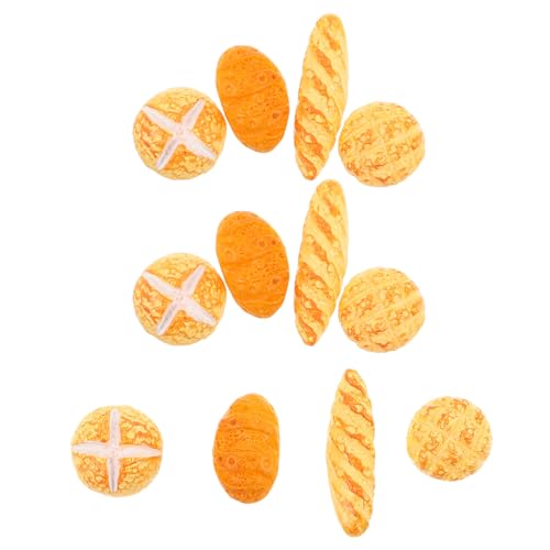 Gogogmee 3 Sätze Miniaturkuchenmodell kleines Brot Mini-Food-Dekoration Mini -Brot -Dekoration Mini-Küchenzubehör Puppenhaus-Mini-Essen winzige Küche Mini-Brot-Modell Puppenessen Harz Gelb von Gogogmee