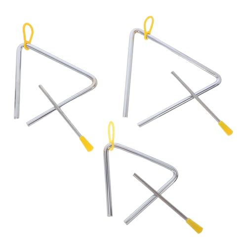 Gogogmee 3 Sätze Teiliges Orff Schlaginstrument Set Dreieck Percussion aus Stahl mit Schlägel für Kleinkinder Klare Töne Robust Fördert Feinmotorik Teamwork und Musikalische Früherziehung von Gogogmee