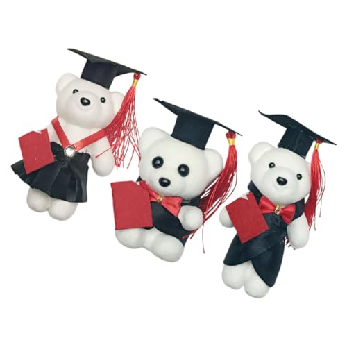 Gogogmee 3 Stück Bärenpuppe Krankenschwester Abschlussbär Absolventenbär Abschlussbär Abschlussplüschbär High School Grad Plüsch High School Abschlussbär Neujahrsbär Puppe Filztuch von Gogogmee