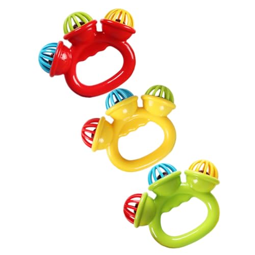 Gogogmee 3 Stück Beruhigende Spielzeuge Handschüttelspielzeug Handglocken Für Anfänger Tamburin Für Kinder Babyglocke Jingle Bell Spielzeug Percussion Musikinstrument von Gogogmee