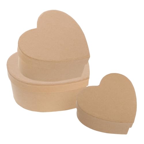 Gogogmee Herzförmiges Boxen-Set 3-teilige Aufbewahrungsbox Für Pralinen Und Süßigkeiten Mit Deckel Papierdeckel Für Schatzkiste Aus Papier von Gogogmee