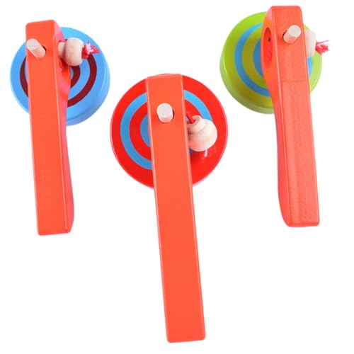 Gogogmee 3 Stück Holzspielzeug Gyroskop mit Griff und Zugleine Motorikspielzeug zur Koordination für Jungen Mädchen Ab Jahren Traditionelles Lernspielzeug Zufällige Farbe Zufällige Farbe von Gogogmee