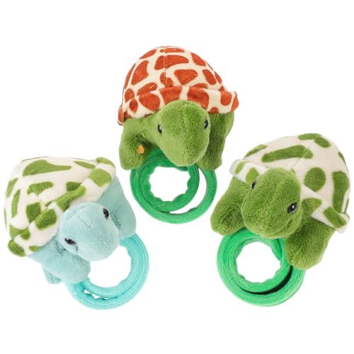 Gogogmee 3 Stück Kuscheltier Schildkröte Slap Bracelet Weiches Plüsch Handgelenkband für Kindergeburtstage Partys und Mehr Süße Dekorative Klatscharmbänder von Gogogmee