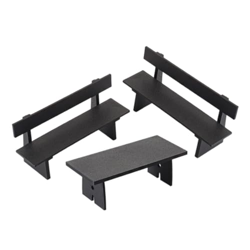 Gogogmee 3 Stück Miniaturmöbel Mini Möbelartikel kleine Puppenstubenmöbel Puppenhaus-Szenerie-Requisiten winzige Möbel kleine Stuhltischdekoration Puppenbankcouch Bank pla Schwarz Gogogmee 3 Stück Miniaturmöbel Mini Möbelartikel kleine Puppenstubenmöbel Puppenhaus-Szenerie-Requisiten winzige Möbel kleine Stuhltischdekoration Puppenbankcouch Bank pla Schwarz von Gogogmee