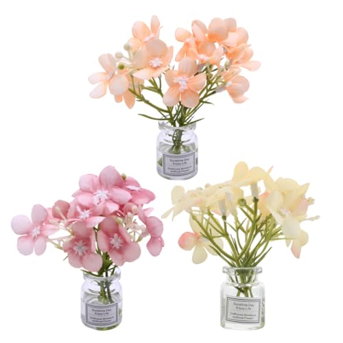 Gogogmee 3 Stück Puppenhaus-Miniaturvase, Mikrolandschaft, Blume in Vase, Modell für DIY-Projekte, Desktop-Mikrolandschaft, Dekorationszubehör von Gogogmee