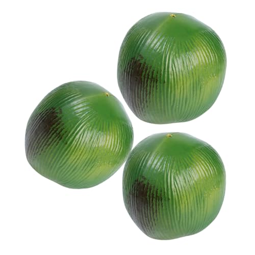Gogogmee 3 Stück Realistische Künstliche Kokosnüsse Teiliges Tropische Partydekorationen Hawaii Luau Fotorequisiten für Sommer Strandfest Deko Faux Fruit Model von Gogogmee