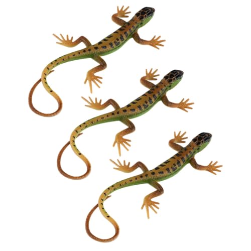 Gogogmee 3 Stück Teiliges Echsen aus Langlebigem Kunststoff Realistische Simulation mit Glatten Kanten Sichere Tierfigur für Garten und Wohnraumdekoration Lehrreiches Reptil Modell von Gogogmee