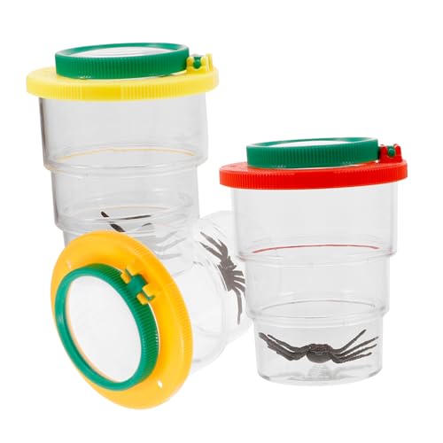 Gogogmee 3 Stück Teiliges Insekten Beobachtungsset mit Eingebauter Lupe Belüftungslöchern Kleiner Insektenbox für Lernen und Forschen Wissenschaftsspielzeug für Tierbeobachtung und von Gogogmee