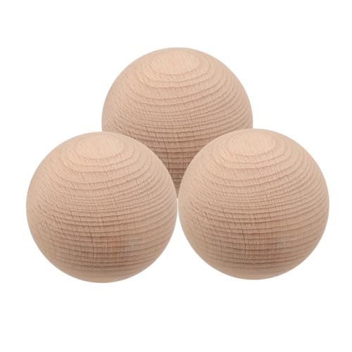Gogogmee 3 Stück Teiliges Krocket Holzball Set aus Robustem Buchenholz Golf und Boccia Spielbälle für Outdoor Wurfspiele für Familien und Gruppen Freizeitaktivitäten von Gogogmee