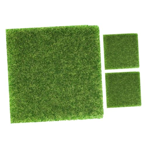 Gogogmee 3 Stück Teiliges Künstlicher Kunstrasen Realistischer Zuschneidbarer Moos Tischläufer für DIY Dekoration Einfache Montage für Sandtisch und Landschaften von Gogogmee