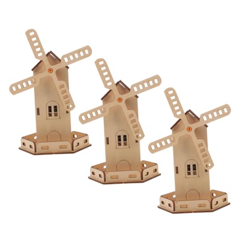 Gogogmee 3 Stück Teiliges Solar Windrad Bausatz Holzmodell DIY Bausatz mit Solarmotor für Pädagogisches Wissenschaftsspielzeug für Schulprojekte und Umweltfreundliches Lernen von Gogogmee