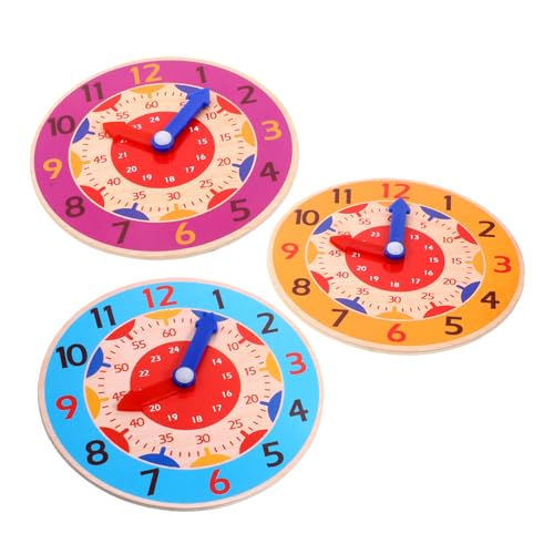 Gogogmee 3 Stück Teiliges Uhren Lernspielzeug aus Holz DIY Lernuhr für Kleinkinder Analog und Digital Zeitverständnis für Jungen und Mädchen Rosa Orange und Blau Gogogmee 3 Stück Teiliges Uhren Lernspielzeug aus Holz DIY Lernuhr für Kleinkinder Analog und Digital Zeitverständnis für Jungen und Mädchen Rosa Orange und Blau von Gogogmee
