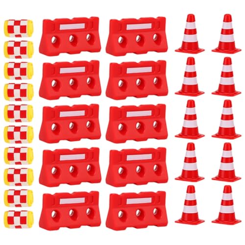 Gogogmee 30 Stück Teiliges Mini Verkehrszeichen Spielset aus Leichtem Kunststoff mit Roten Kegeln Absperrungen und Gelben Schutzbehältern Pädagogisches Kinderspielzeug zur Gogogmee 30 Stück Teiliges Mini Verkehrszeichen Spielset aus Leichtem Kunststoff mit Roten Kegeln Absperrungen und Gelben Schutzbehältern Pädagogisches Kinderspielzeug zur von Gogogmee