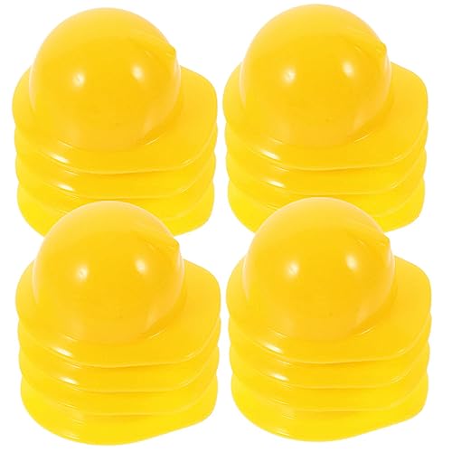 Gogogmee 30 Stück Teiliges Miniatur Bauarbeiterhelm Kunststoff Sicherheitshelm Modell Gelber Mini Helm für Puppen und Haustier Dekoration Detailgetreuer Festhut und DIY Zubehör von Gogogmee