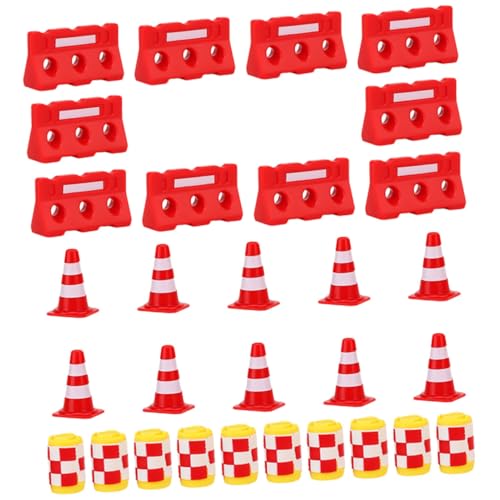 Gogogmee 30st Straßenschild Barrikade Spielzeug Mini-leitkegel Gastgeschenke Zum Thema Bauen Straßenwarnschilder Verkehrszeichen Für Pädagogisches Lernen Miniatur Dekorationen Kind Plastik von Gogogmee