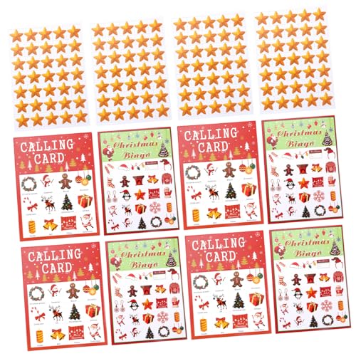Gogogmee 37 Stück Teiliges Bingo Kartenspiel aus Papier Spieler Kreative Weihnachts Bingo Karten Sichere Langlebige Spielkarten für Partyspaß von Gogogmee