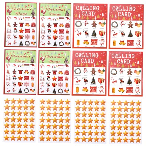 Gogogmee 37 Stück Teiliges Bingo-spielkartenset aus Hochwertigem Papier Sichere Bunte Spielkarten für Weihnachtsfeiern und Partys Spielern Zufällige Muster von Gogogmee
