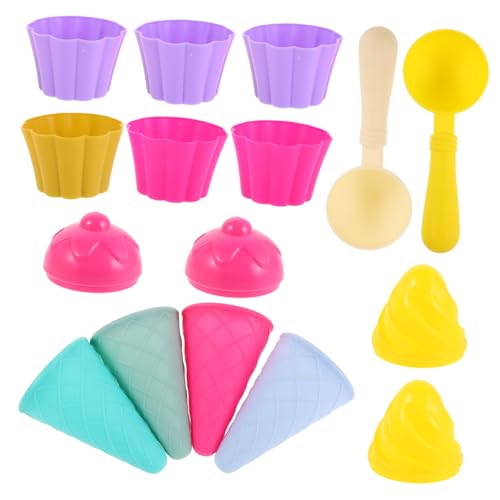 Gogogmee 3Er-Set Teiliges Sandspielzeug für Bunte Eiscreme Sandformen mit Eiswaffel und Schaufel Robustes Kunststoffspielzeug für Strand Outdoor und Fantasievolles Sandspielen von Gogogmee
