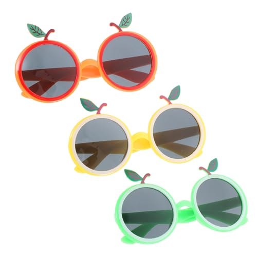 Gogogmee 3Stücke Lustige Hawaiianische Orangefarbene Gläser Cartoon Frucht Sonnenbrille für Luau Partys Fotokabinen Requisiten Leicht Stabil Einzigartiges Design für Spaß und von Gogogmee