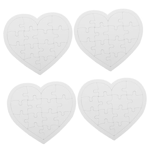 Gogogmee 4 Blätter Blank Puzzles aus Papier DIY Bastelset für Leere Puzzleteile zum Bemalen und Gestalten Sicher Leicht und Stabil für Kreative und Bastelprojekte von Gogogmee