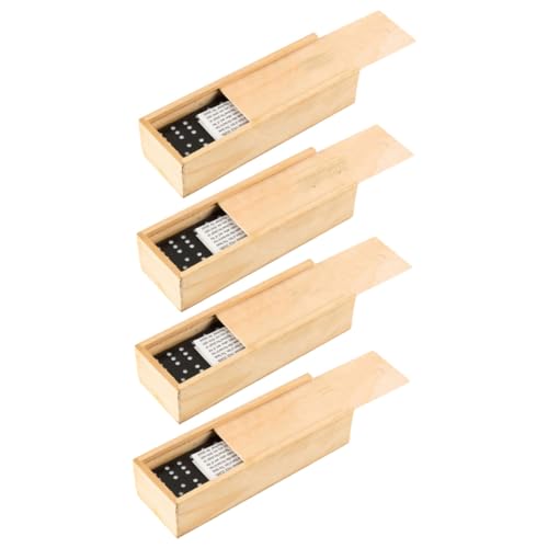 Gogogmee 4 Sätze Holz Domino Domino Bausteine Lustige Familienspiele Leicht und Tragbar Für Erwachsene Ab Jahren von Gogogmee