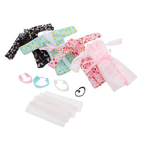 Gogogmee 4 Sätze Teiliges Puppenkleidungsset mit Bademantel Pyjama Handtuch und Kopfband für Mädchen Weiche Stoffe Vielseitig als Nachthemd und Bademantel Fördert Kreatives Ankleiden und Gogogmee 4 Sätze Teiliges Puppenkleidungsset mit Bademantel Pyjama Handtuch und Kopfband für Mädchen Weiche Stoffe Vielseitig als Nachthemd und Bademantel Fördert Kreatives Ankleiden und von Gogogmee