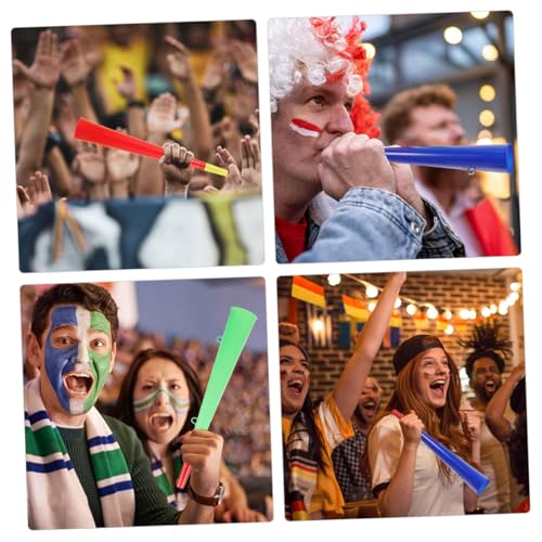 Gogogmee 4 Stück Bunte Kunststoff Trompeten Tröten Jubelhörner für Sportveranstaltungen Fußballspiele Party Zubehör ohne Batterien Einfache Handhabung von Gogogmee