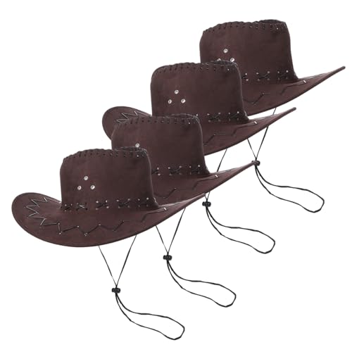 Gogogmee 4 Stück Cowboyhut Western Stil Robustes Material Verstellbar mit Kinnband für Karneval Fasching und Kostüm Passend für Mädchen und Jungen Tiefbraun Gogogmee 4 Stück Cowboyhut Western Stil Robustes Material Verstellbar mit Kinnband für Karneval Fasching und Kostüm Passend für Mädchen und Jungen Tiefbraun von Gogogmee