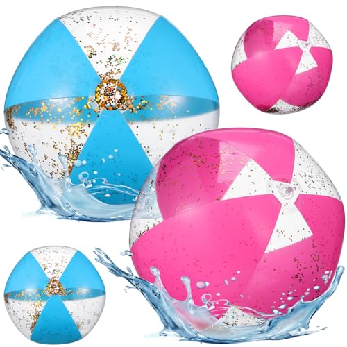 Gogogmee 4 Stück Glitzernde Aufblasbare Strandbälle Jumbo Poolspielzeug für Erwachsene für Sommerpartys Hochzeiten und Wasserspiele Gogogmee 4 Stück Glitzernde Aufblasbare Strandbälle Jumbo Poolspielzeug für Erwachsene für Sommerpartys Hochzeiten und Wasserspiele von Gogogmee