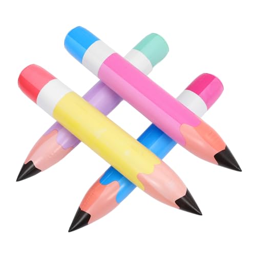 Gogogmee 4 Stück Großes Teiliges Aufblasbares Buntstift Deko Bunte PVC Party Requisiten Lebendige Klassenzimmer und Geburtstagsspielzeug Dekoration Farbenfrohe Aufblasbare Schreibwaren von Gogogmee