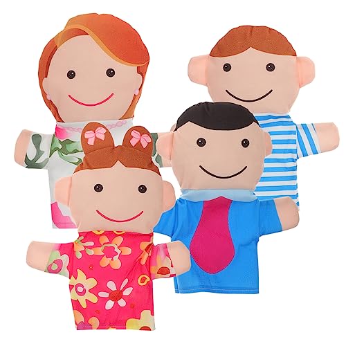 Gogogmee 4 Stück Handpuppen Set Teilig Familienstil aus Leichtem Stoff Komfortabel und Kindgerecht Geeignet für Theater Kindergarten und Kindergeburtstag für Interaktive Erzählungen und von Gogogmee